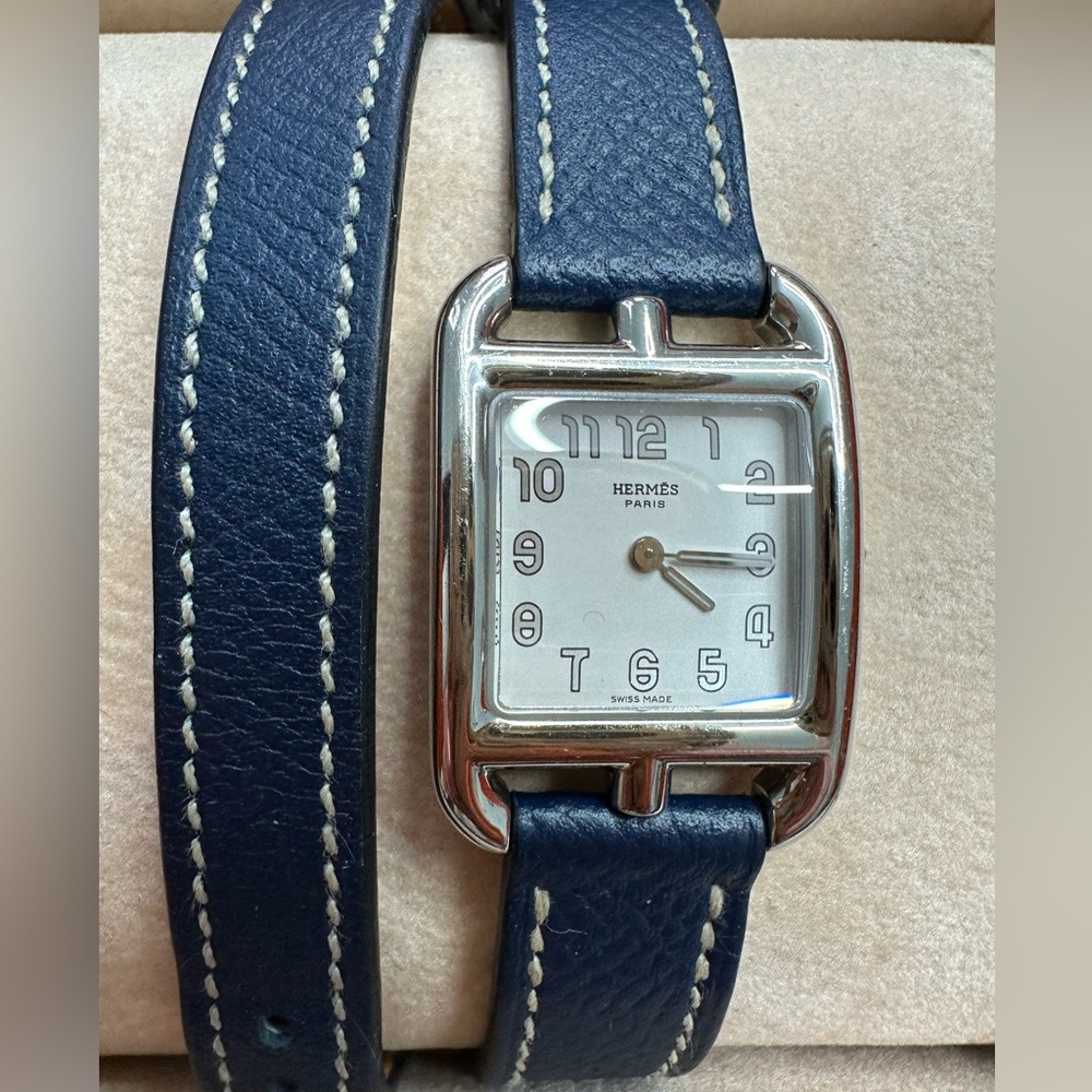 Hermès Cape Cod Watch Navy Double Tour Interchangeable Leather Strap